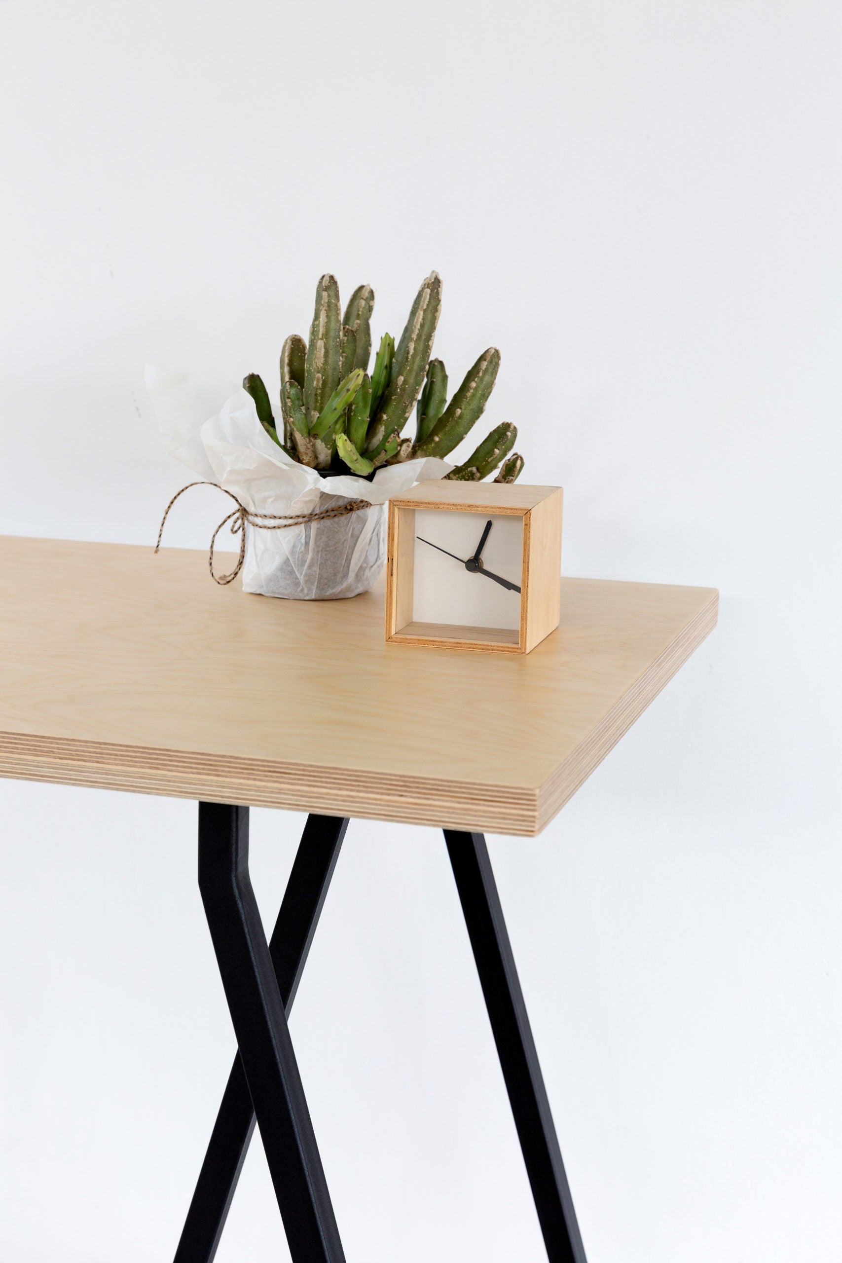 Birch Plywood Table on Steel Trestle Leg - Trestle South Africa