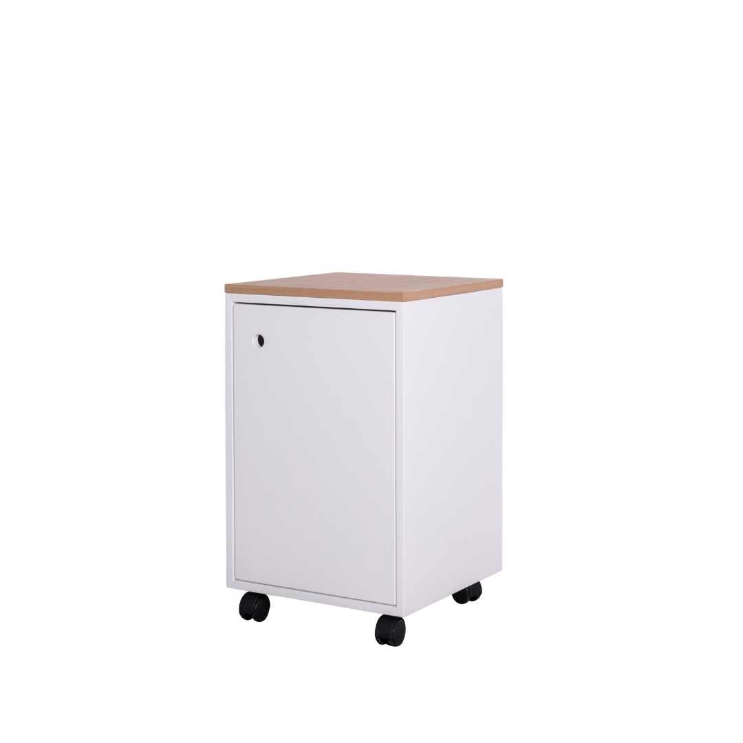 Theunis Storage Unit White and Oak
