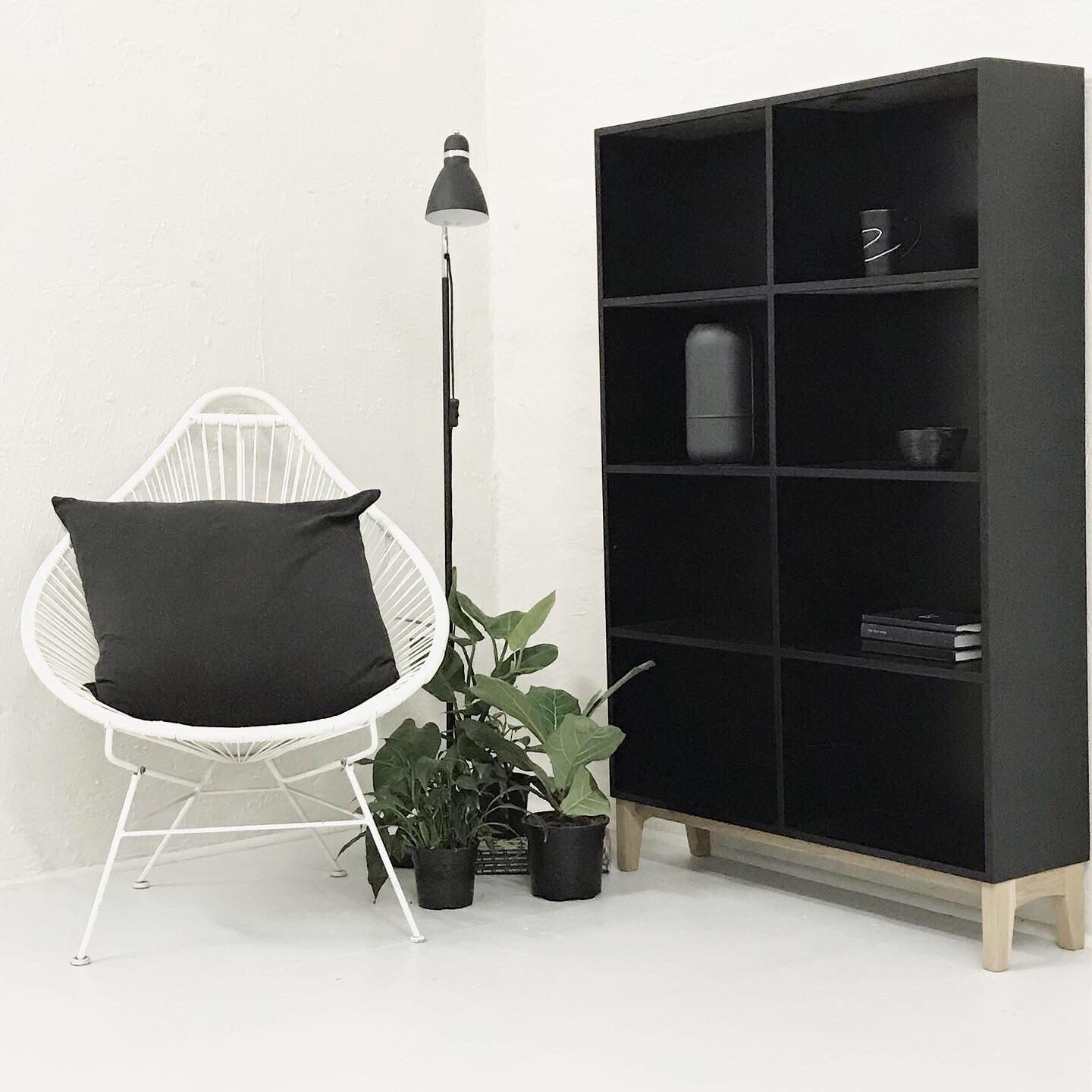 Modern Black and Wood Bookshelf