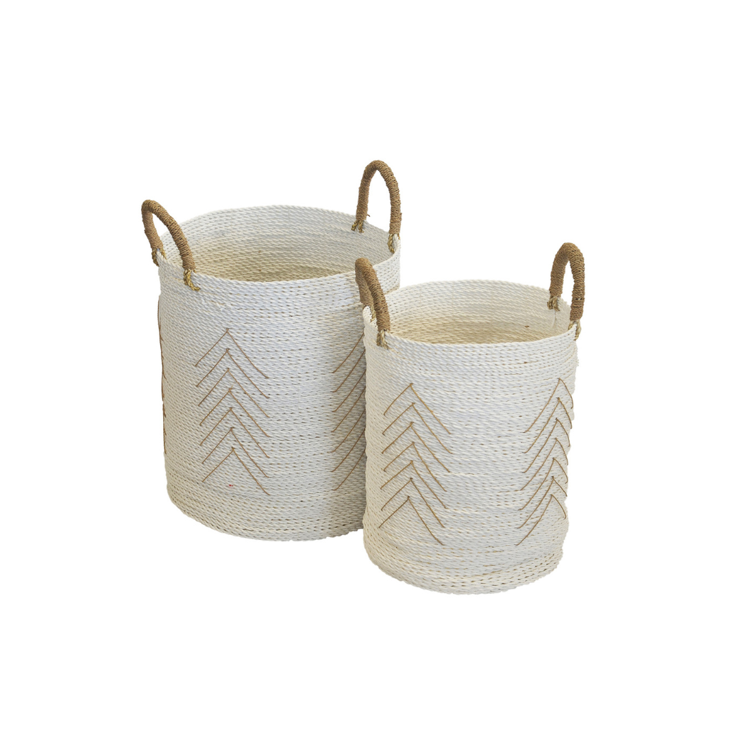 Chevron Baskets White | Set Of 2