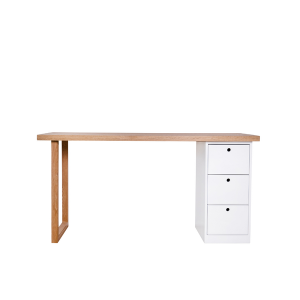 The Gillian Desk | Oak with White Storage Drawers – Trestle South